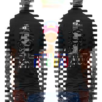 Happy Haitian Flag Day Cool Haiti Flag Map Haitian Pride Men's T-shirt Back Print - Thegiftio UK