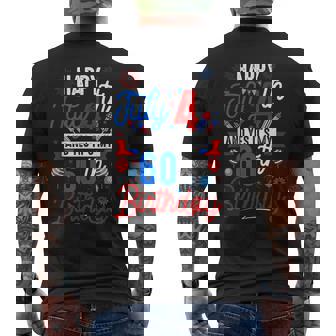Happy July 4Th And My 60Th Birthday Patriotic Party Men's T-shirt Back Print - Thegiftio UK