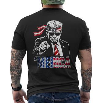 Happy Vintage Trump 4Th Of July Patriotic 'Merica American Men's T-shirt Back Print - Thegiftio UK