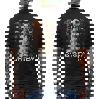 Be Happy ラブラドールレトリバー ゴールデンブラックブラウン チョコレートラボ メンズTシャツ バックプリント - Kawaiitshirt
