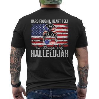 Hard Fought Heartfelt Been Through Hell Hallelujah Men's T-shirt Back Print - Thegiftio UK