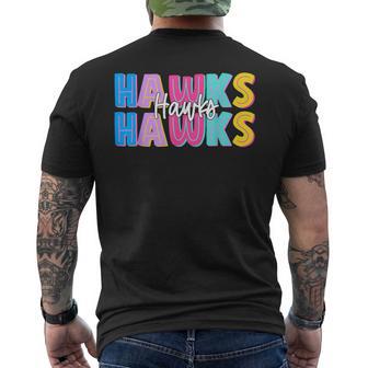 Hawks School Sports Fan Team Spirit Men's T-shirt Back Print - Thegiftio UK