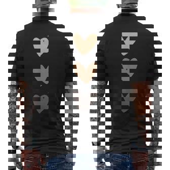 Heart Brown Graphic Drawing Heart Love Minimalist Men's T-shirt Back Print - Thegiftio