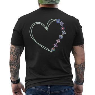 A Heart Made Of Quilt Blocks Quilting Men's T-shirt Back Print - Thegiftio UK