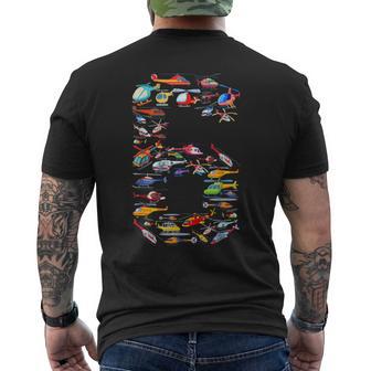 Hélicoptère 6E Anniversaire Pour Enfants Avion Garçon 6 Ans T-shirt imprimé au dos - Cadeauxyz