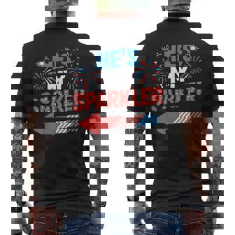 His And Hers 4Th Of July Couples He's My Sparkler Men's T-shirt Back Print - Thegiftio UK