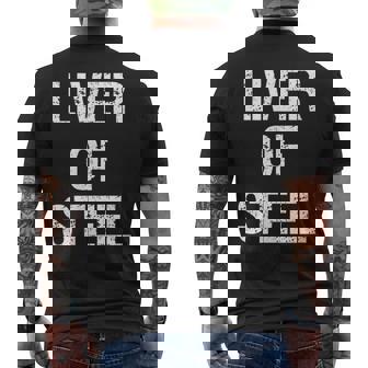 Hígado Deino De Acero Cerveza Y Whisky Bebiendo Regalo De Camarero Camiseta Hombre Estampado Espalda - Regaloses