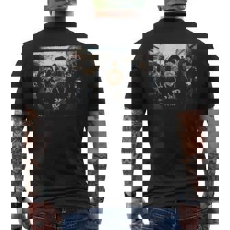 Hip Hop Gangster Cats Metal Rocker Sunglasses Feline Humor Men's T-shirt Back Print - Thegiftio