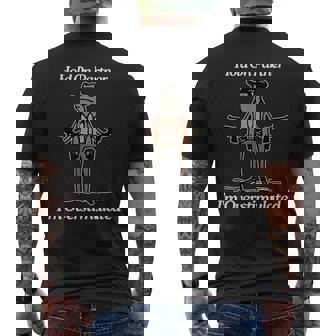 Hold On Partner I'm Overstimulated Cowboy Frog Vintage Men's T-shirt Back Print - Thegiftio