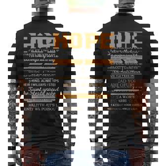 Hope Completely Unexplainable Notices Everything But Won’T Say It Name Men's T-shirt Back Print | Seseable UK