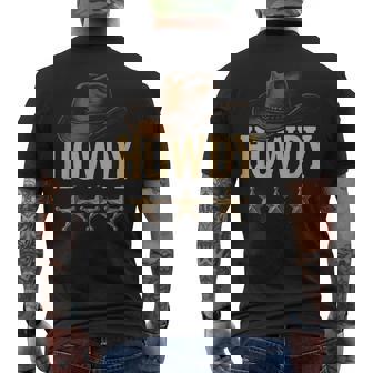 Howdy Cowboy Cowgirls Hat Western Rodeo Men's T-shirt Back Print - Thegiftio