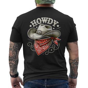 Howdy Cowboy Hat Western Men's T-shirt Back Print - Thegiftio UK