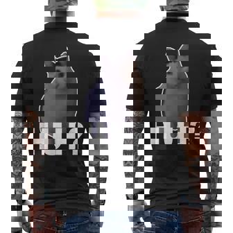 Huh Cat Meme メンズTシャツ バックプリント - Kawaiitshirt