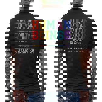 Human Being 100 Organic Colors May Vary Lgbt Pride Month Men's T-shirt Back Print | Mazezy