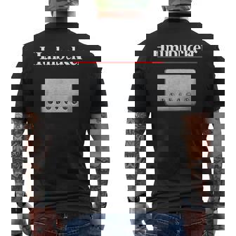 Humbucker ハムバッカー、クールなギタリストのギフト ギターピックアップグラフィック メンズTシャツ バックプリント - Kawaiitshirt