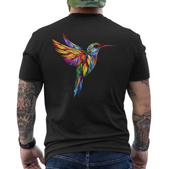 Hummingbird Lovers Stained Glass Hummingbird Men's T-shirt Back Print - Thegiftio UK