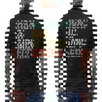 Husband Dad Camping Legend Father's Day Campfire Men's T-shirt Back Print | Mazezy