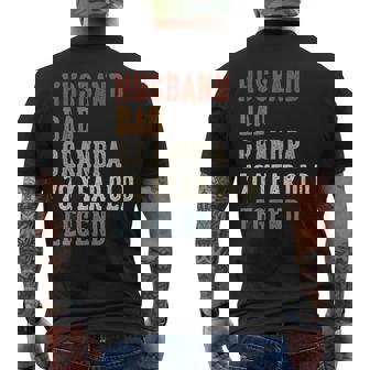 Husband Dad Grandpa 70 Year Old Legend 70Th Birthday Men's T-shirt Back Print - Thegiftio