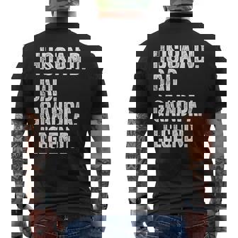 Husband Dad Grandpa Legend Vintage Distressed Graphic Men's T-shirt Back Print - Monsterry