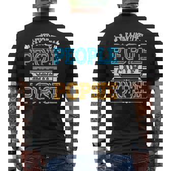 Husband Father Dad Grandpa My Favorite People Call Me Popsie Men's T-shirt Back Print - Monsterry