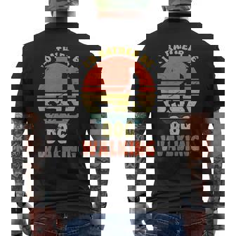 I'd Rather Be Dog Walking レトロ ラブドッグウォーカー メンズTシャツ バックプリント - Kawaiitshirt