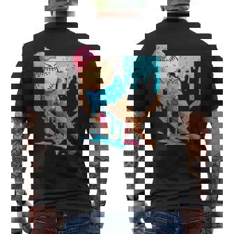 Ice-Cream Drip Baseball Boys Game Day Home Plate Dripping Men's T-shirt Back Print - Thegiftio UK