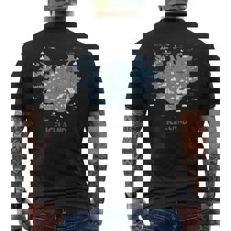 Iceland Island Urlaub Karte Map Travel T-Shirt mit Rückendruck - Geschenkecke