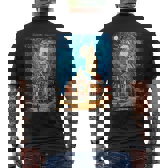 Iglesia Artística Dean Gogh Noche Estrellada Camiseta Hombre Estampado Espalda - Regaloses