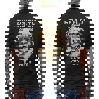 Ihih Tzu Not おもしろシーズー犬 メンズTシャツ バックプリント - Kawaiitshirt