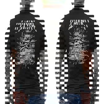 Illuminati New World Order イルミナティ新世界秩序デザイン、プロビデンスの目 メンズTシャツ バックプリント - Kawaiitshirt