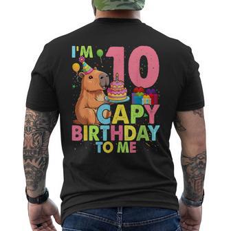 I'm 10 Year Old Capy Happy Birthday To Me 10Th Bday Capybara Men's T-shirt Back Print - Thegiftio UK