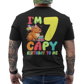 I'm 7 Year Old Capy Birthday To Me 7Th Birthday Capybara Men's T-shirt Back Print - Thegiftio UK