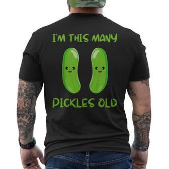 I'm This Many Pickles Old 2Nd Birthday 2 Years Old Bday Men's T-shirt Back Print - Thegiftio UK