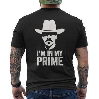 I'm In My Prime Western Cowboy Outlaw Mustache Men's T-shirt Back Print - Thegiftio UK