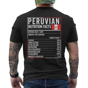 Información Nutricional Peruana Comida Perú Comida Peruana Camiseta Hombre Estampado Espalda - Regaloses