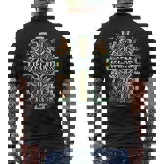 Ireland St Patrick Day Celtic Cross Green Celebration Irish Men's T-shirt Back Print - Monsterry