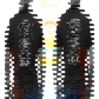 Irie テディベア ジャマイカ ラスタ ルーツ レゲエ メンズTシャツ バックプリント - Kawaiitshirt