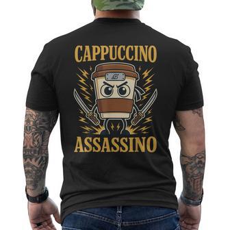 Italian Brainrot Cappuccino Assassino Brain Rot Meme Men's T-shirt Back Print - Thegiftio