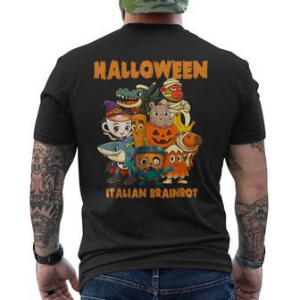 Italian Brainrot Characters Halloween Themes Costume Party Men's T-shirt Back Print - Thegiftio UK