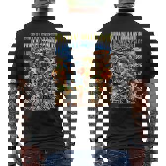 Italian Brainrot 面白いイタリアンブレインロットミームキャラクタ メンズTシャツ バックプリント - Kawaiitshirt