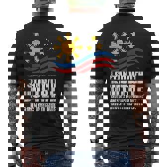 Itand With Duterte フィリピン フィリピン 強い 帰省 メンズTシャツ バックプリント - Kawaiitshirt