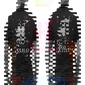 It's My 11Th Birthday Aesthetic Pink Bow Coquette Birthday Men's T-shirt Back Print - Thegiftio UK