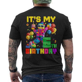 Its My 6Th Sixth Birthday Building Brick 6 Years Old Boys Men's T-shirt Back Print - Thegiftio UK
