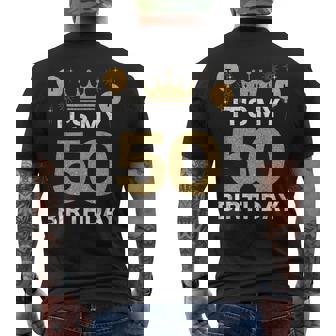 It's My Birthday 50Th King Bday Festa Corona Uomo E Donna T-shirt da uomo con stampa posteriore - Novitaregali