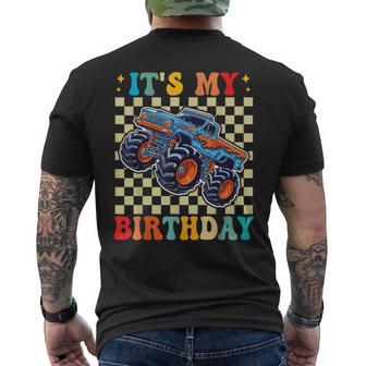 It's My Birthday Monster Truck Car Birthday Boys Men's T-shirt Back Print - Thegiftio UK