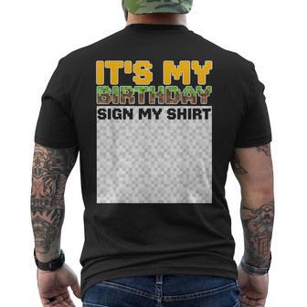 It's My Birthday Sign My Pixel Game Birthday Boy Gamer Men's T-shirt Back Print - Thegiftio UK