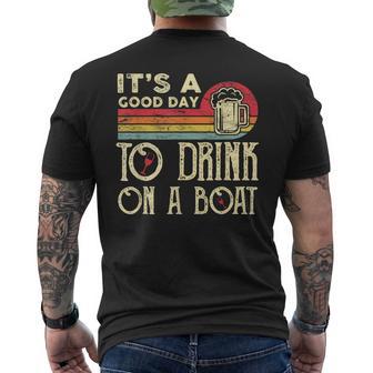 It's A Good Day To Drink On A Boat Retro Vintage Men's T-shirt Back Print - Thegiftio UK