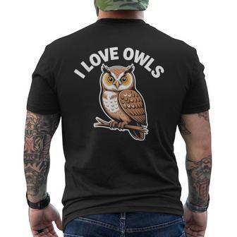 J'aime Les Hiboux La Faune Les Oiseaux L'art Naturel T-shirt imprimé au dos - Cadeauxyz