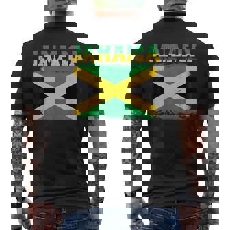 Jamaican Flag Vintage Jamaica Souvenir Love Travel Vacation Men's T-shirt Back Print - Thegiftio UK