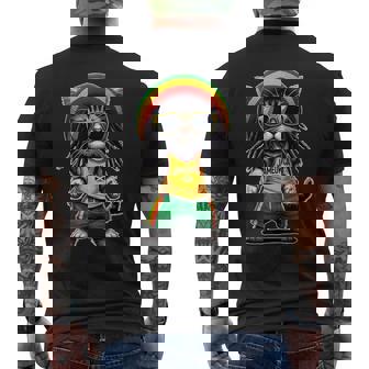 Jameowca クールで面白いジャマイカン ラスタ レゲエ キャット メンズTシャツ バックプリント - Kawaiitshirt